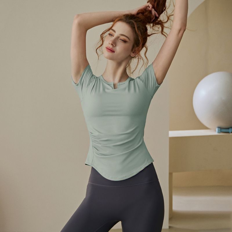 范斯蒂克 健身衣女短袖夏季外穿跑步训练瑜伽服专业普拉提运动T恤