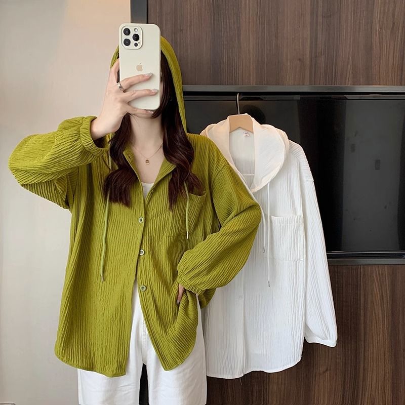 Sunscreen clothing women's  summer new student Korean version loose and thin long-sleeved hooded thin section air-conditioning shirt coat