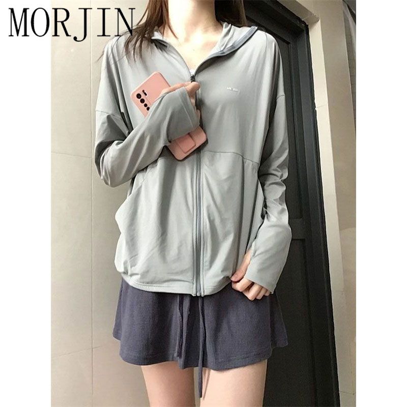 MORJIN gray ice silk sunscreen women's outerwear summer outdoor casual loose light and breathable sunscreen jacket