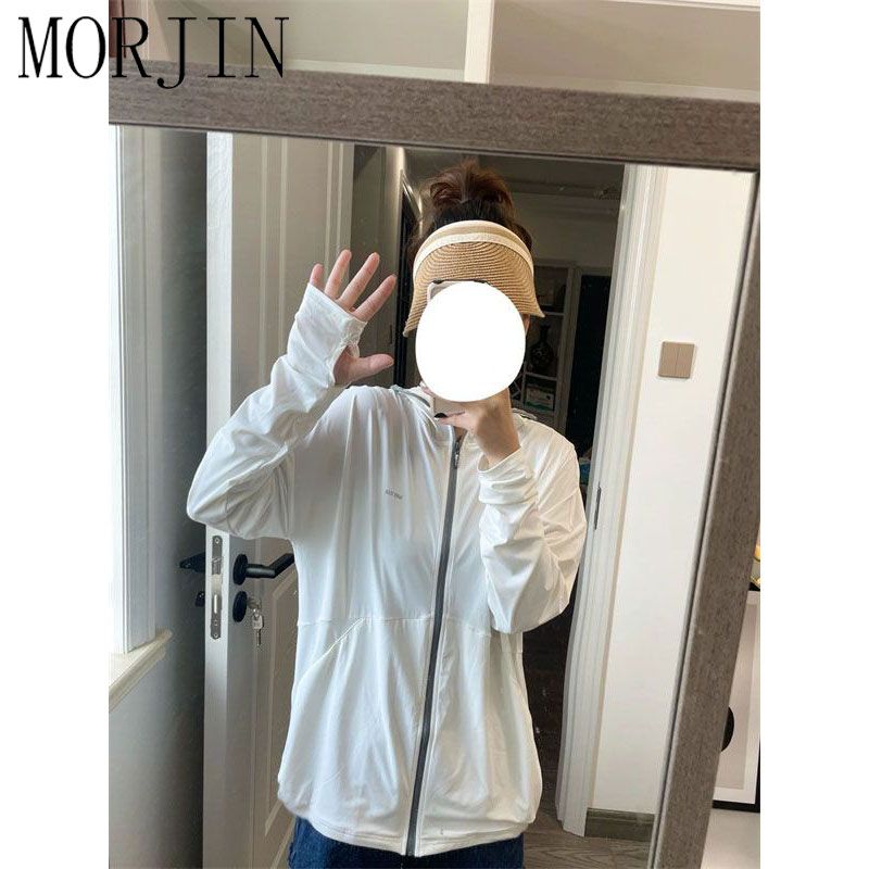 MORJIN white ice silk sunscreen women's outerwear summer small outdoor loose light and breathable sunscreen jacket