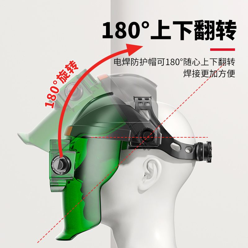 德力西电焊面罩全自动变光防护面具防烤脸部二保焊面卓头戴烧焊帽