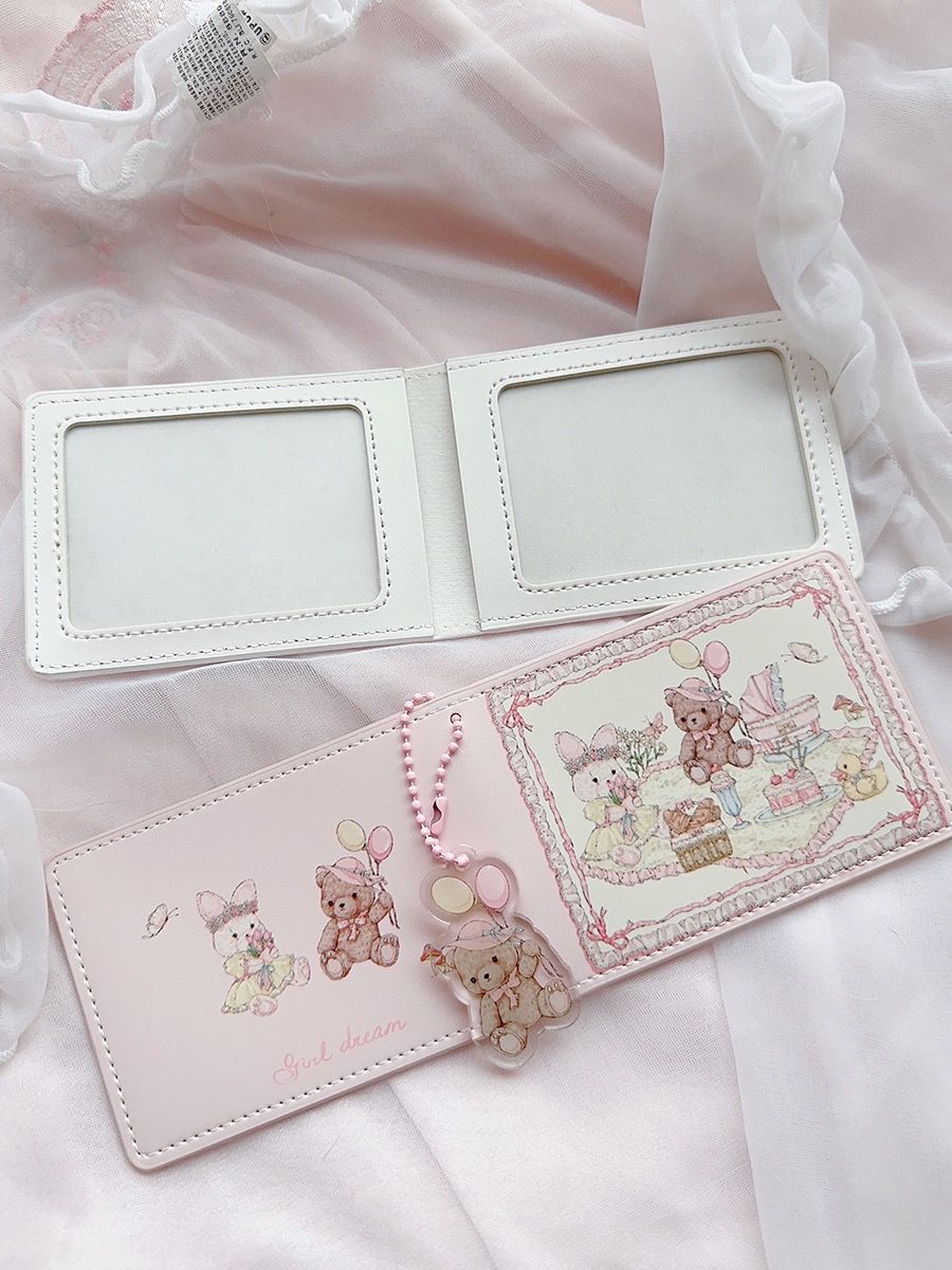 girldream Bunny Bear Driver's License 2.0 Picnic Series Girly Design Cute Lace Protective Cover Card Holder
