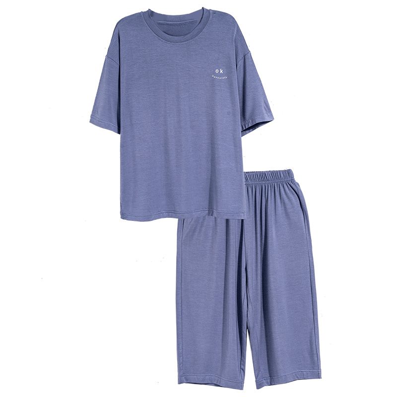 男童睡衣夏装家居服儿童短袖套装夏季薄款莫代尔中大童冰丝空调服