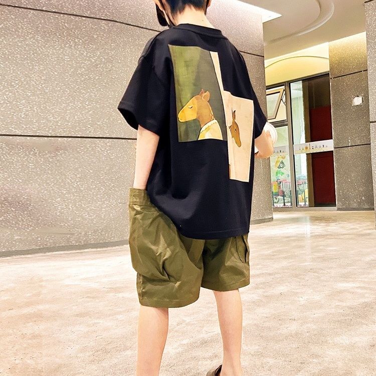 Children's clothing boys summer suit  new style medium and large children handsome short-sleeved summer children's summer sports clothes trendy