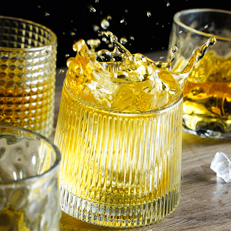 加厚旋转水晶玻璃酒杯ins风北欧威士忌杯创意个性洋酒不倒翁杯子