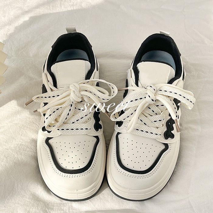 Thick-soled white shoes for women  new niche original popular ins trend versatile student sports sneakers