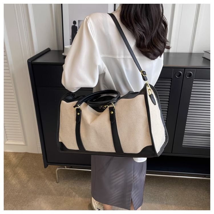 Portable Lightweight Ladies Out Short Travel Bag Large-Capacity Bag Ladies New Summer Canvas Messenger Bag