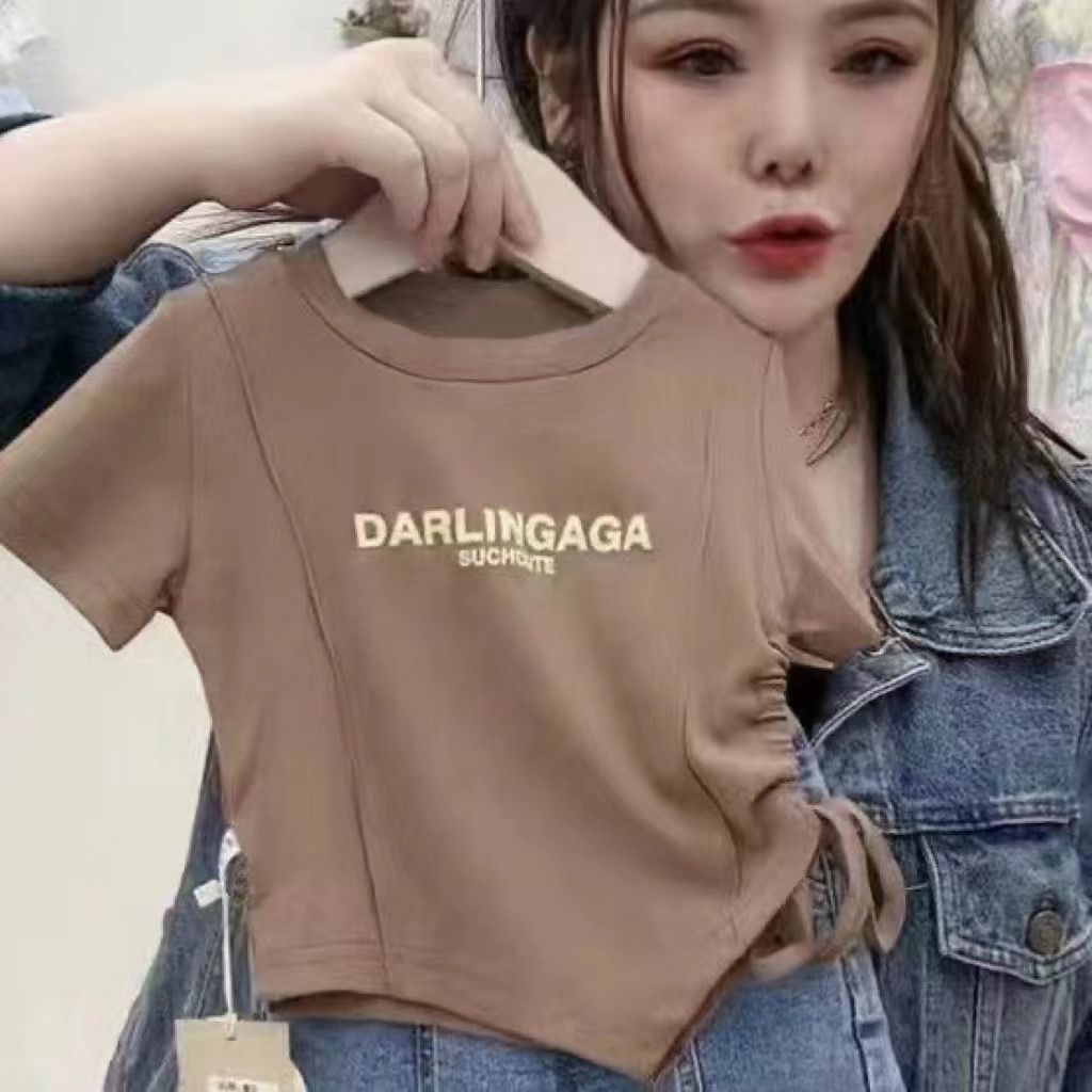  New Baby Summer Clothes T-shirt Slim Fit Children's Short-Sleeved Internet Celebrity Girls' Tops for Outerwear Popular Style