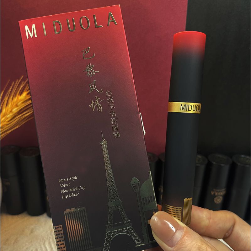 咪朵拉巴黎風情唇釉口紅啞光絲絨不沾杯唇彩防水不易脫妝歐美風新