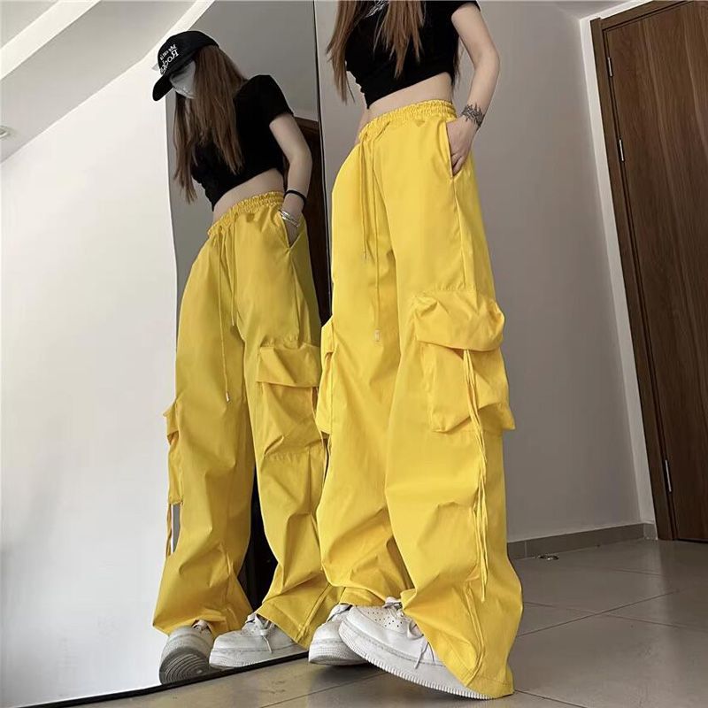 Thin velvet American retro overalls for men and women in autumn and winter high-waisted straight wide-leg loose student quick-drying casual pants