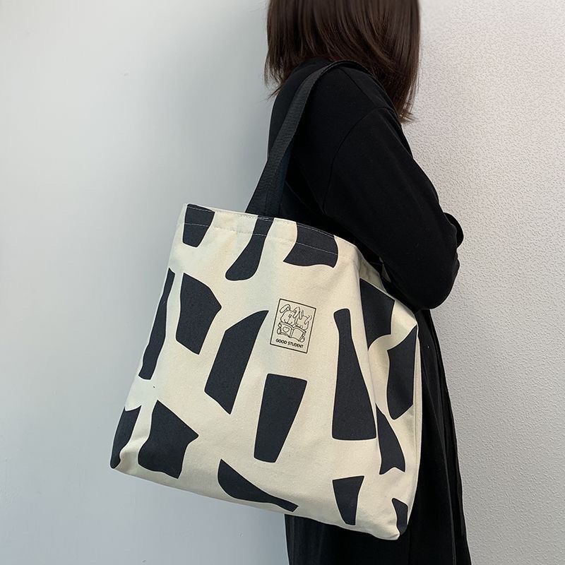  New Korean Lazy Style Daily INS Large Letter Canvas Bag Shoulder Bag Cloth Bag Women's Handbag Versatile