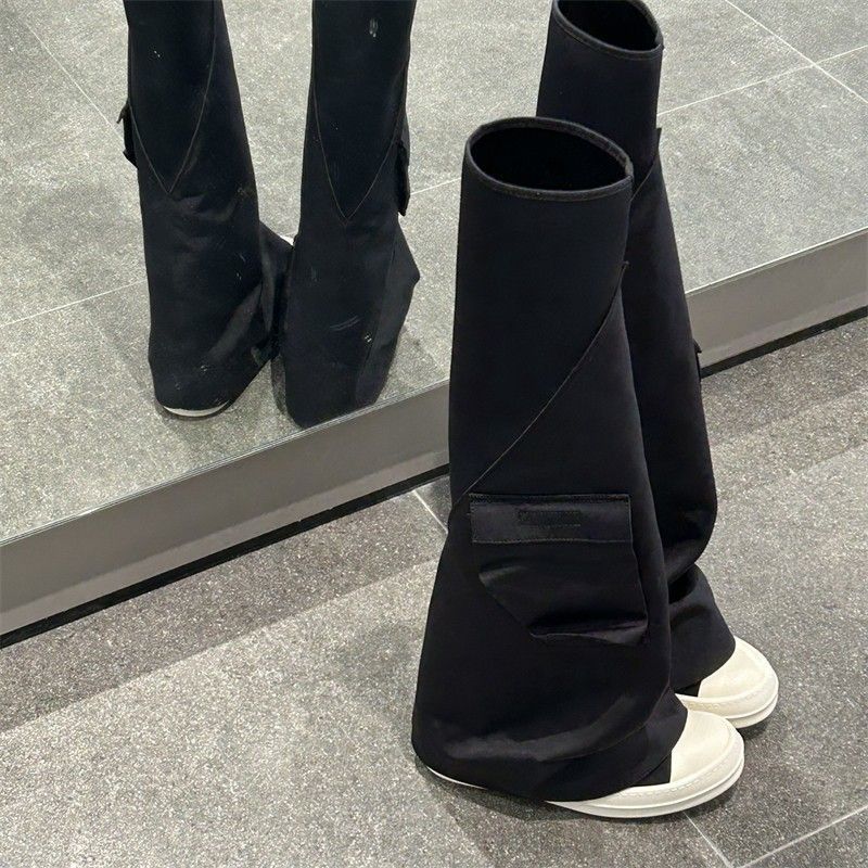 European and American style trouser leg over-the-knee boots 2023 spring new fashion pocket slim boots versatile outer wear fashion boots