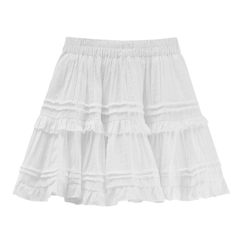 Sweet French Cake Skirt Women's Summer  New High Waist Slim Anti Shining Skirt A-line Short Skirt Half length Skirt