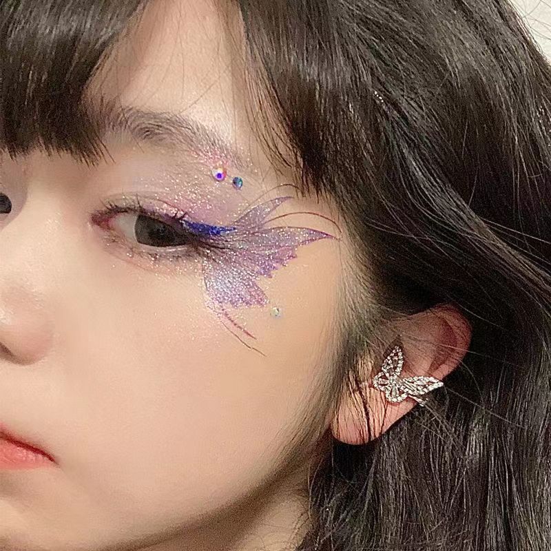 Glitter Butterfly Tattoo Stickers Angel Wings Eye Stickers Internet Celebrity Live Face Painting Stickers Children's Face Stickers