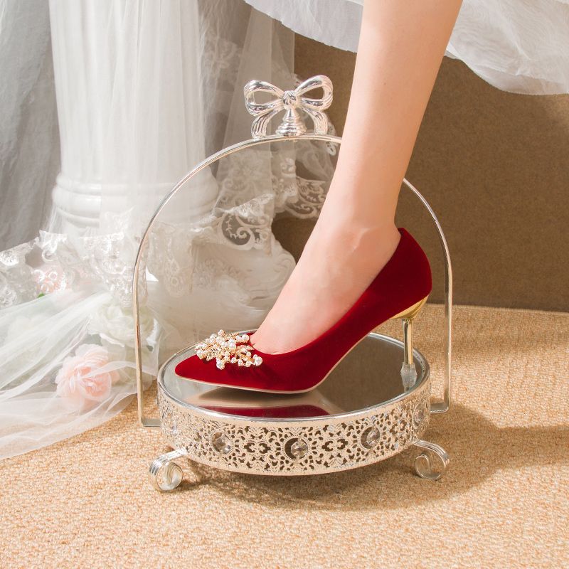 秀禾服新娘结婚鞋婚纱婚宴婚礼鞋2023新款不累脚细跟中式高跟鞋子