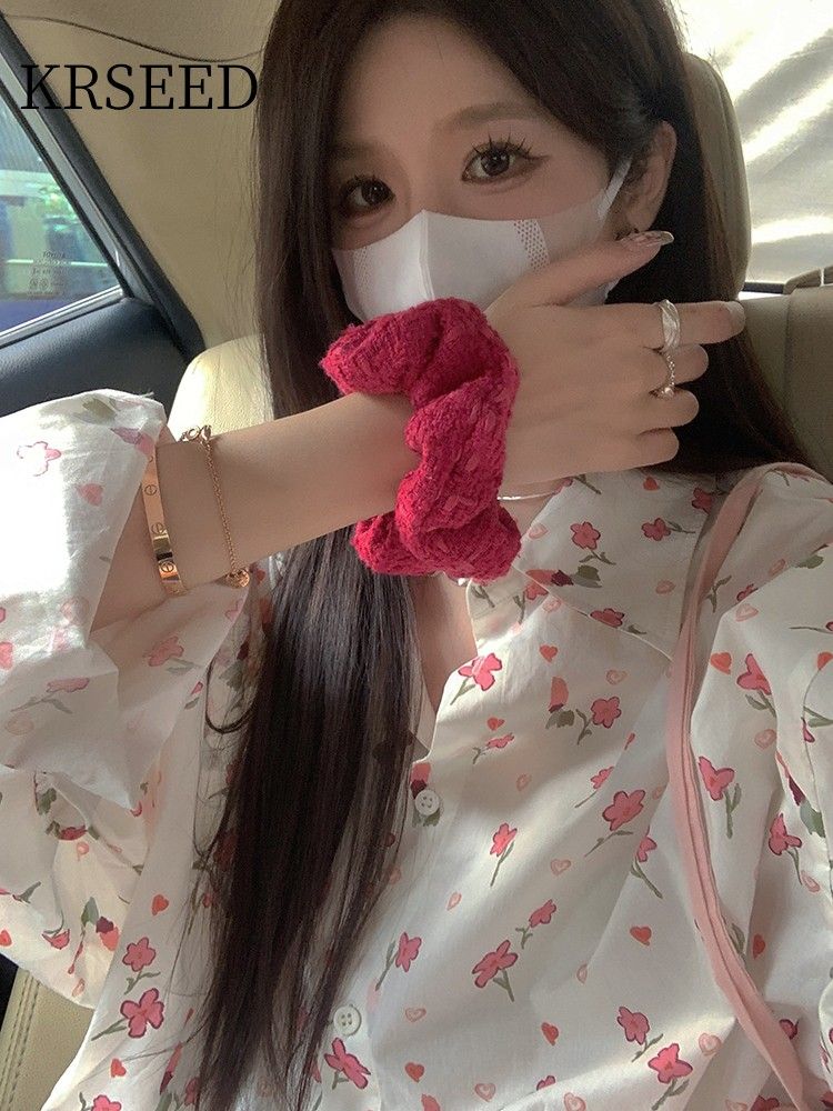 KRSEED【Roses~】碎花襯衫女春夏新款設計感小眾長袖氣質顯瘦上衣