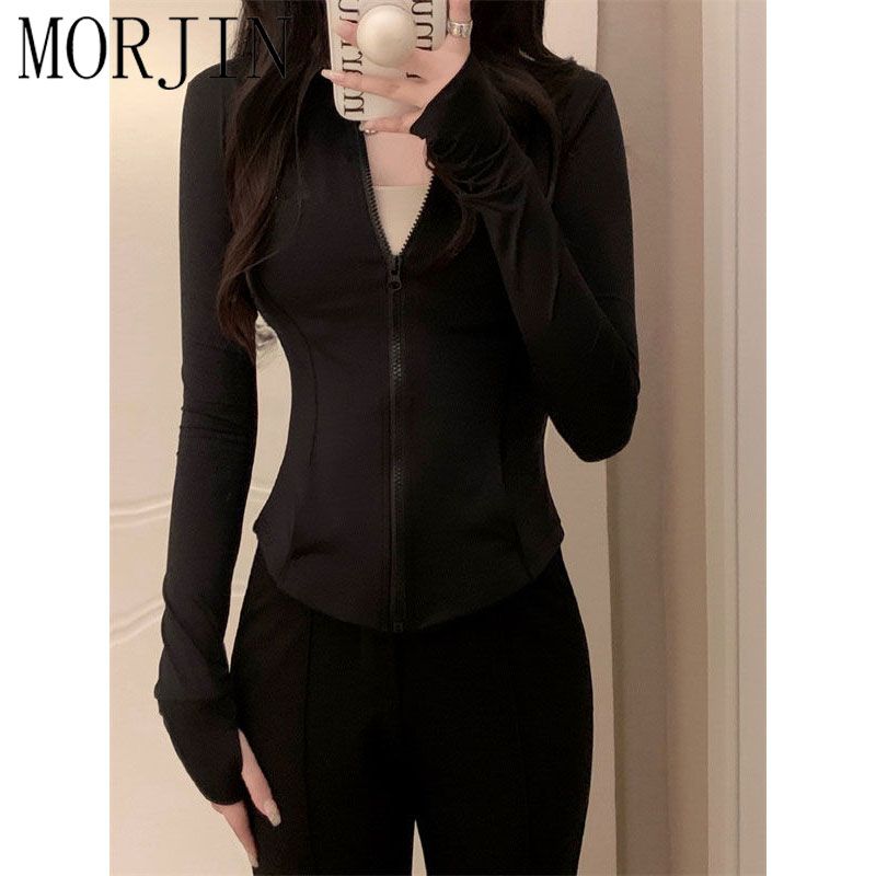 MORJIN Black Waist Ice Silk Sunscreen Women's Summer Thin Korean Style Outer Wear Slim Slim Sunscreen Coat Trendy