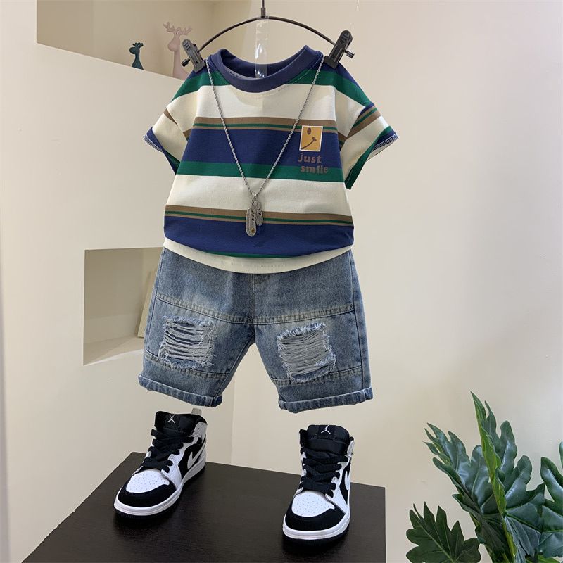 男童夏裝套裝2023新款洋氣小兒童夏季痞帥衣服潮寶寶帥氣時髦童裝