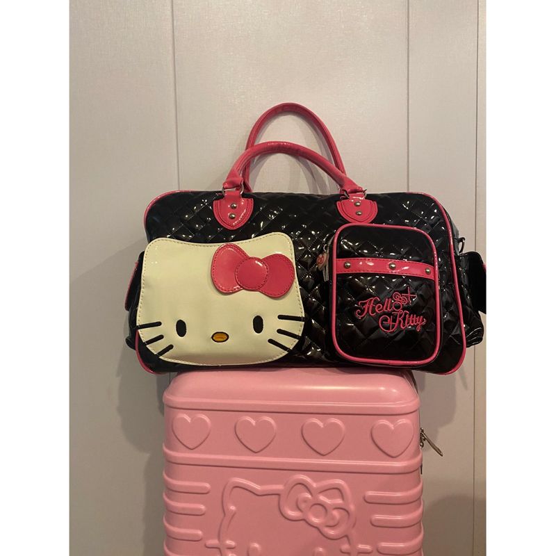 新款 hello kitty凯蒂猫日系甜心辣妹pu超大容量旅行挎包书包