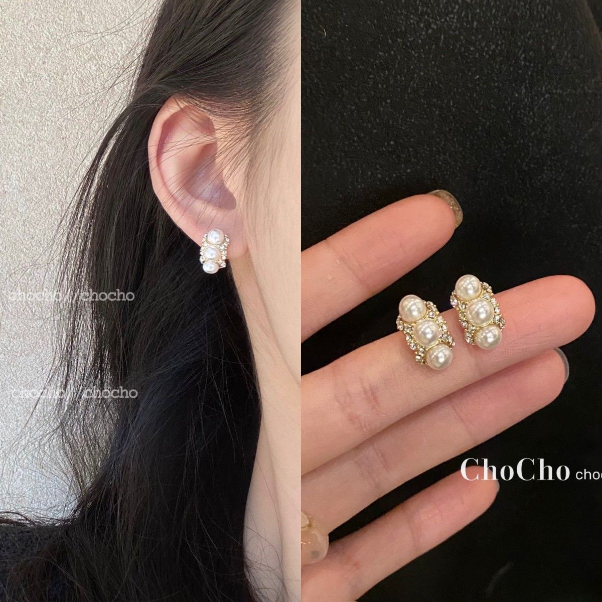 S925銀針杜洛珍珠白精緻高級感復古小眾設計感法式珍珠耳釘耳飾女