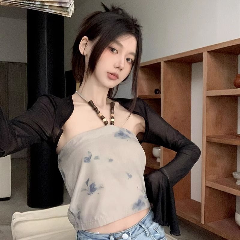 冰絲防曬衣開衫女小披肩夏季搭配吊帶裙外搭罩衫仙氣雪紡薄紗上衣