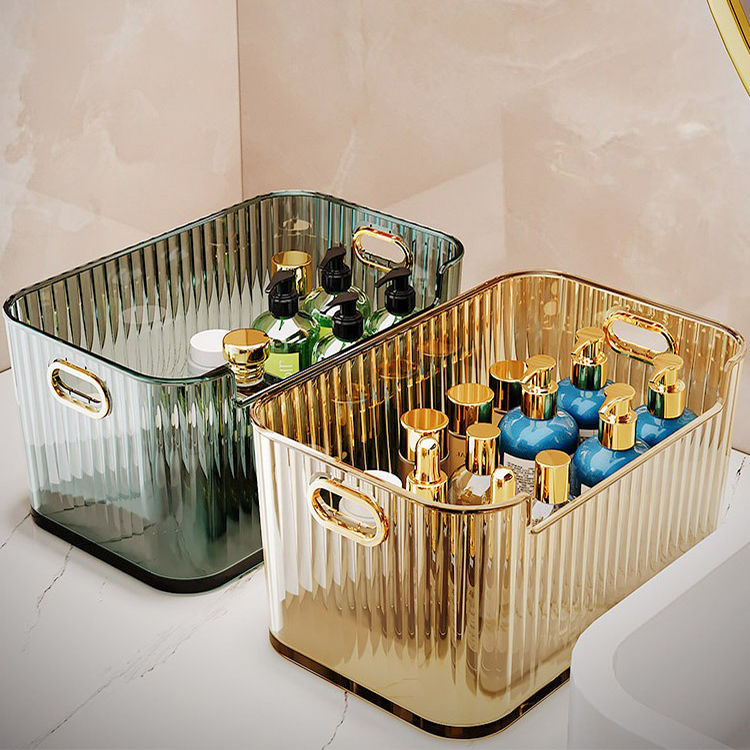 桌面化妆品收纳盒面膜零食筐整理盒亚克力透明盒子家用杂物储物盒