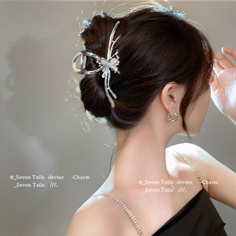 Original butterfly cat's eye stone grabber summer high-end headwear large metal hairpin for women with multiple hair on the back of the head