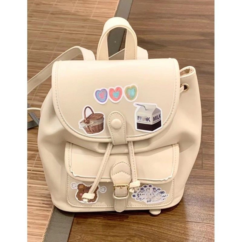 2023 New Soft Leather Backpack Bag Women's Niche Simple Versatile Bucket Bag Large Capacity Student Commuting...
