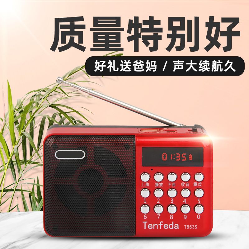 老年人调频收音机小型迷你便携式充电播放器插卡随身多功能听戏机