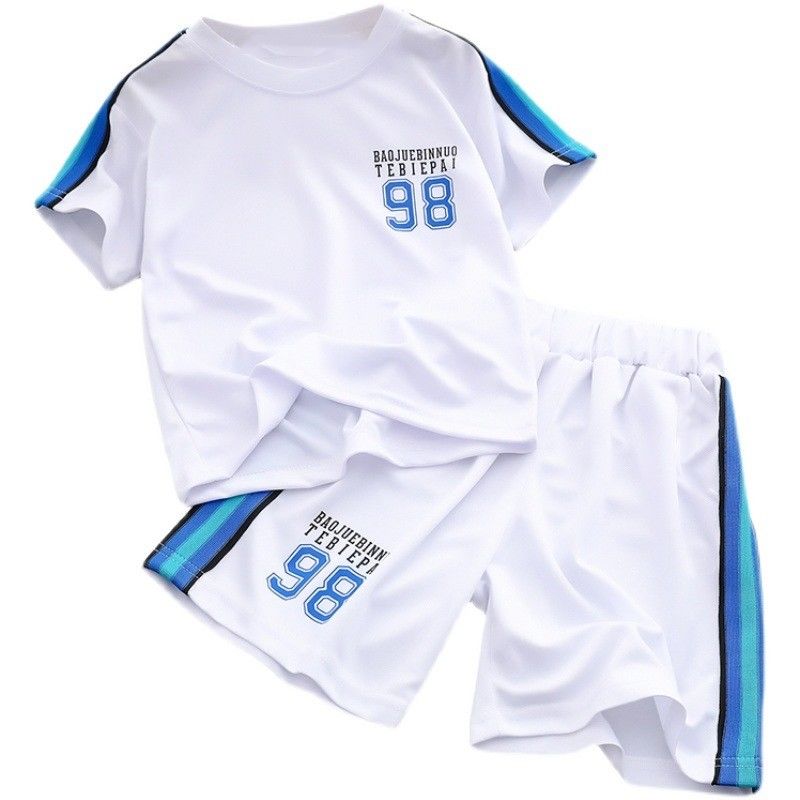 儿童夏季薄款男女童冰丝速干两件套装2023夏装童篮球服运动服宝