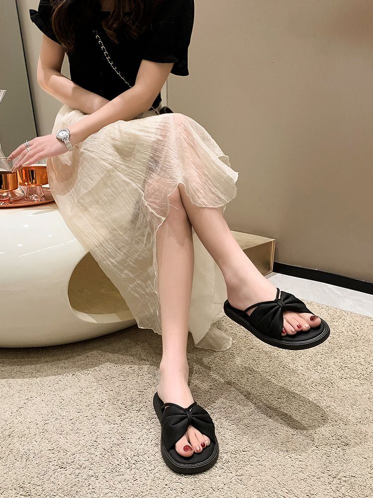 法式感平底涼鞋女2023年夏季爆款時尚網紅外穿拖鞋仙女涼拖鞋外穿
