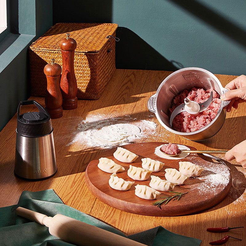奥克斯绞肉机家用多功能打肉馅全自动搅拌碎菜蒜蓉电动小型料理机