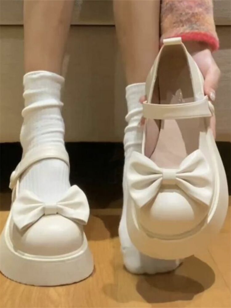 日系甜美鞋子原創lolita厚底小皮鞋春夏jk松糕甜酷大頭瑪麗珍單鞋