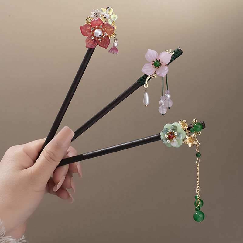 Ancient style tassel hairpin hairpin hair ornament wooden new Chinese style hairpin hairpin daily step hairpin Hanfu cheongsam hair accessories
