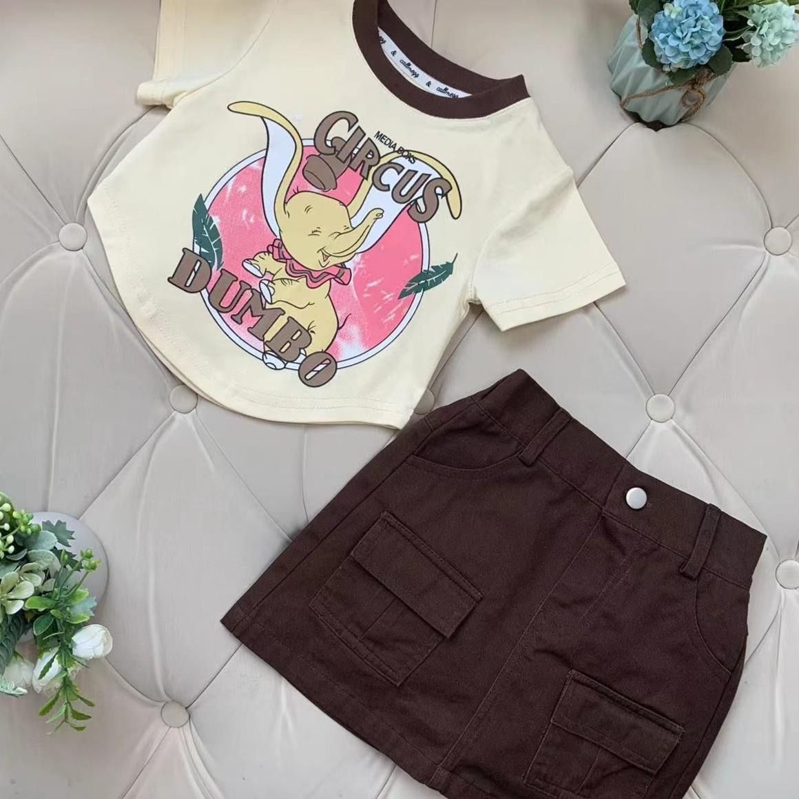  Summer Girls New Cartoon Children's Printed Tops Short Style Women's Short Sleeve Children's T-Shirt Women's Half Sleeve