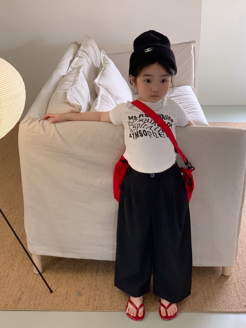 女童短袖t恤短款修身冰丝夏季洋气韩版宝宝夏装新款儿童上衣