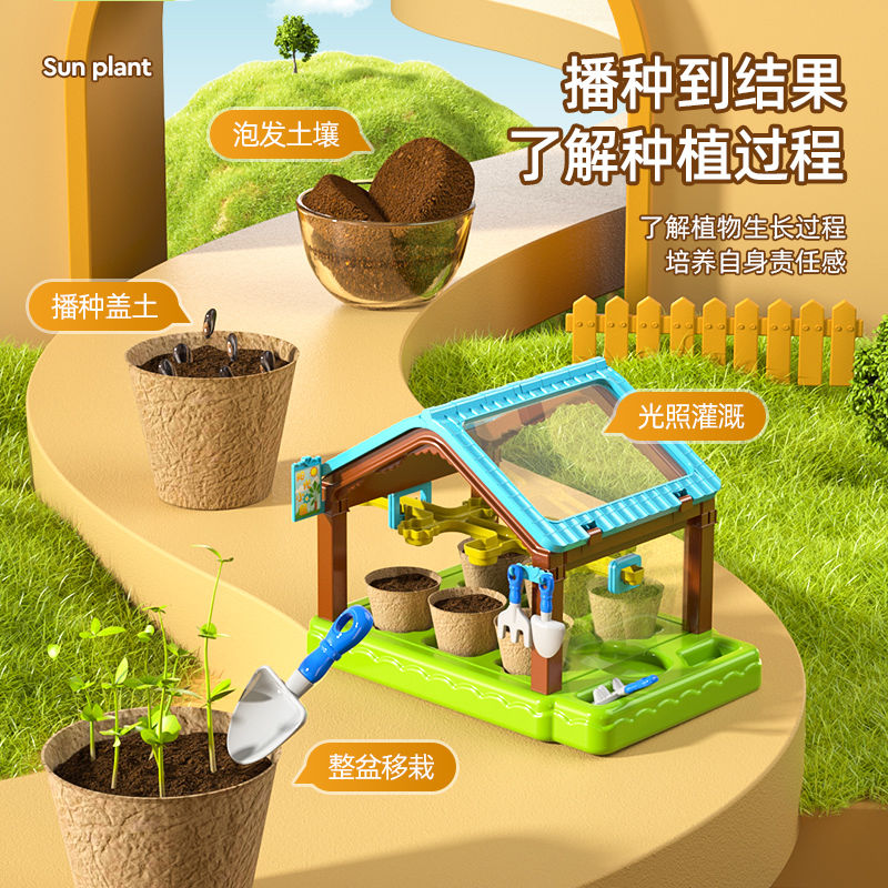 儿童植物观察阳光种植屋花园小学科学实验套装手工diy玩具男女孩3