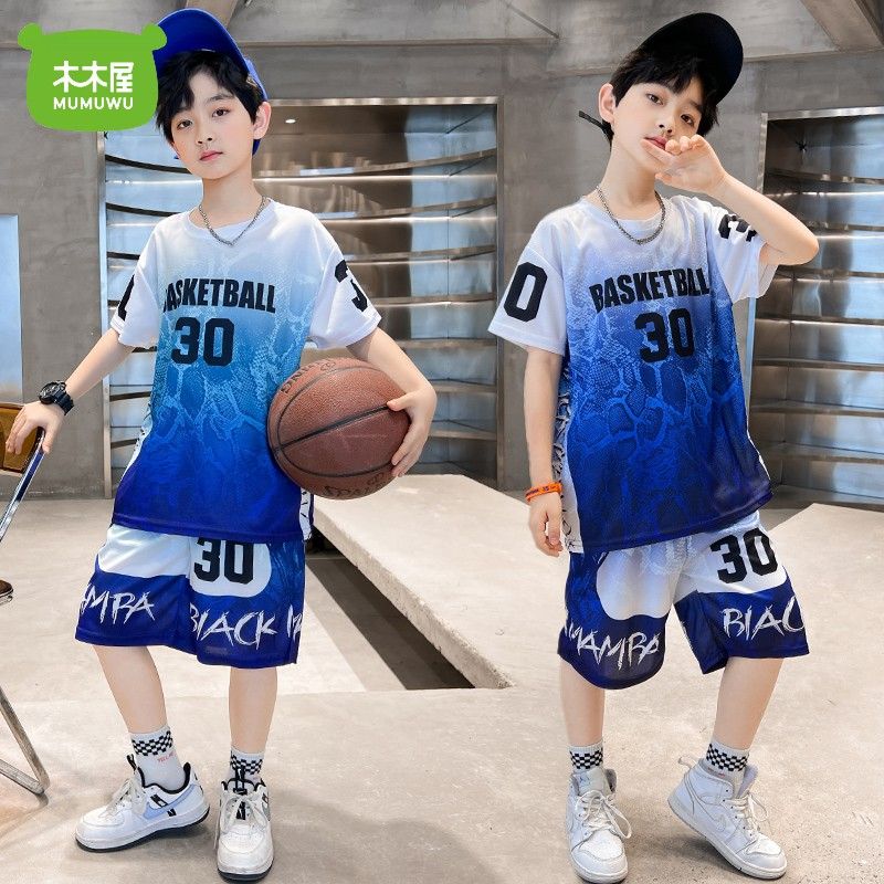 童装夏装儿童篮球服套装夏季男童两件套2023新款中大童速干运动服