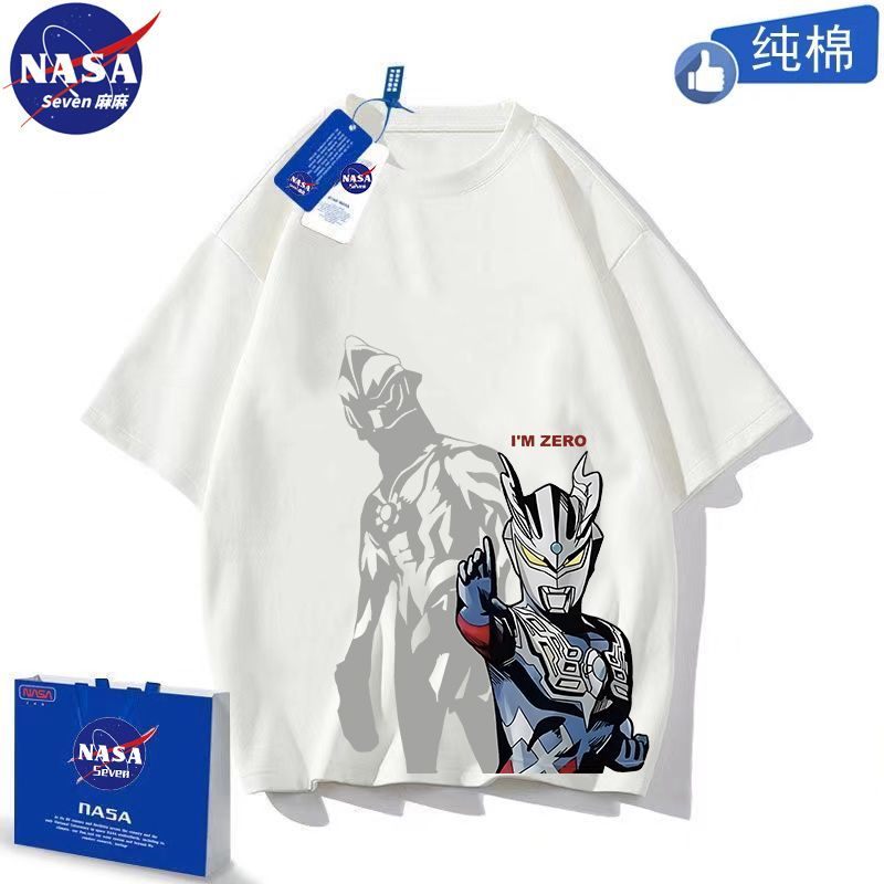 NASA cartoon Ultraman clothes boys summer pure cotton T-shirt short-sleeved Cerobelia half-sleeved medium and large children's clothing