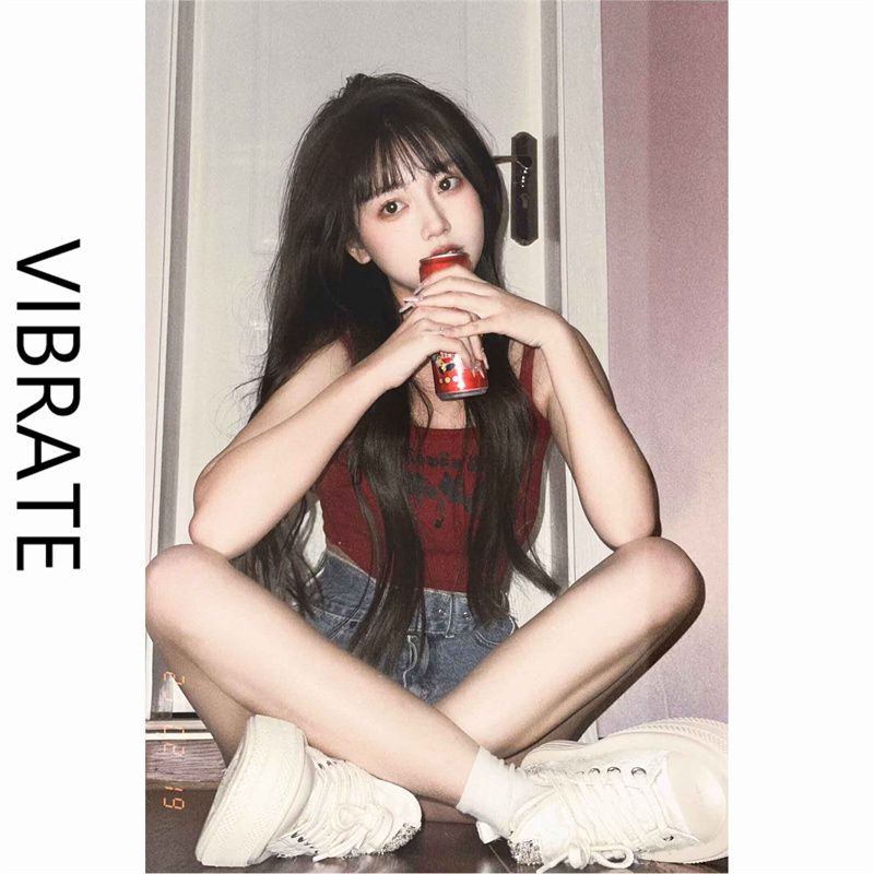VIBRATE內搭針織吊帶小背心女夏季無袖法式打底短款辣妹外穿上衣