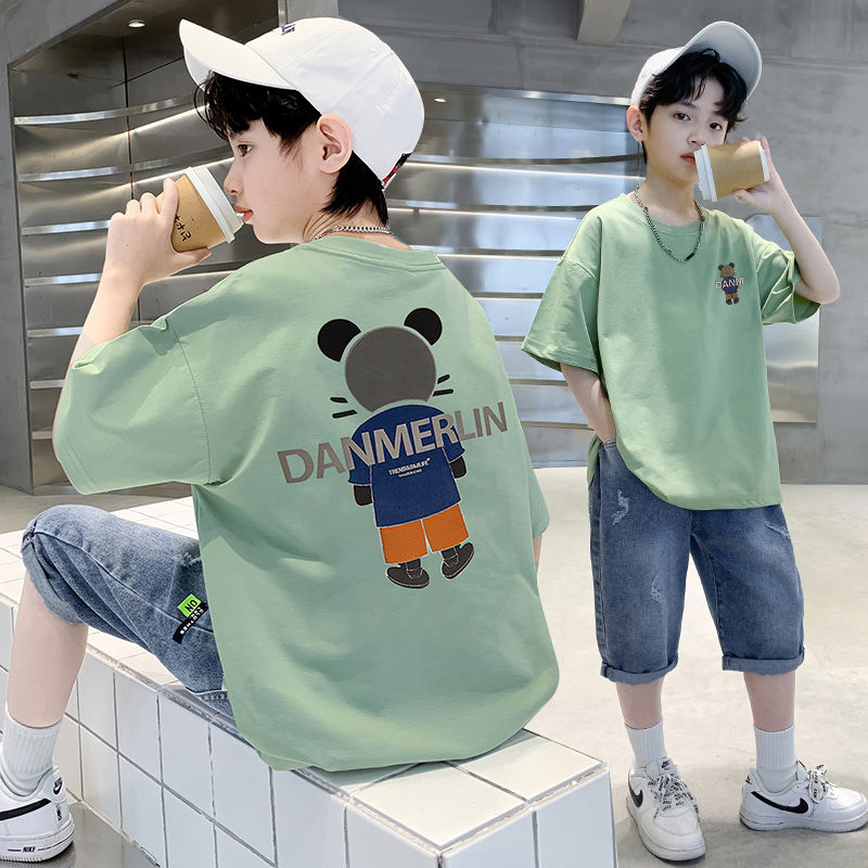 兒童裝男童夏裝套裝2023新款夏款運動男孩夏季中大童薄款酷帥氣潮