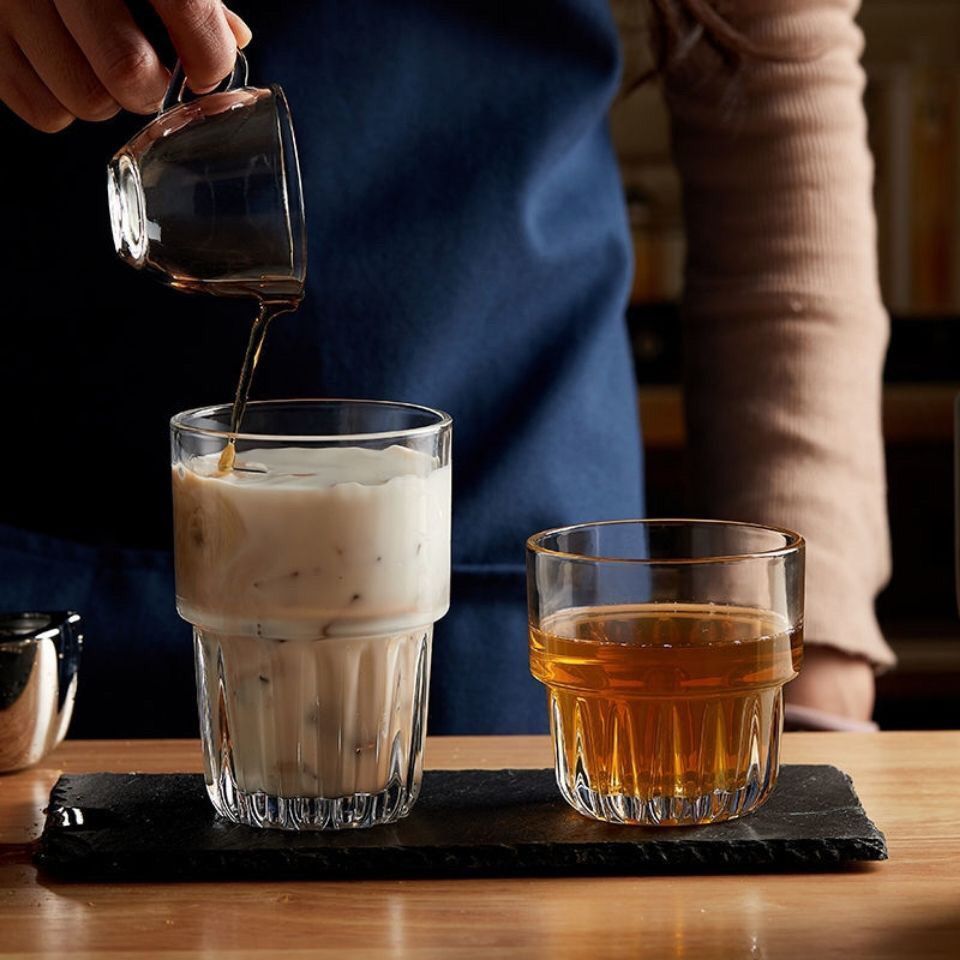 拿铁冰咖啡玻璃杯网红咖啡杯高颜值冷萃美式咖啡杯家用牛奶果汁杯
