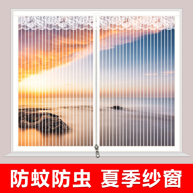 防蚊纱窗帘免打孔自粘防蝇虫沙窗纱帘子魔术贴安装家用卧室金刚网