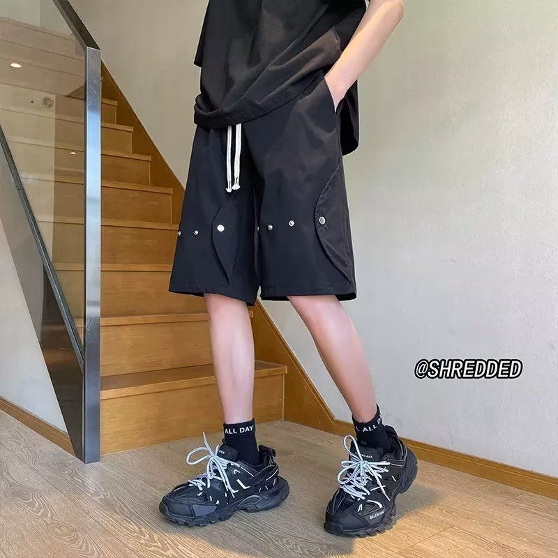 American style functional button-down thin shorts men's summer trendy brand loose quick-drying Japanese fashion sports five-point pants