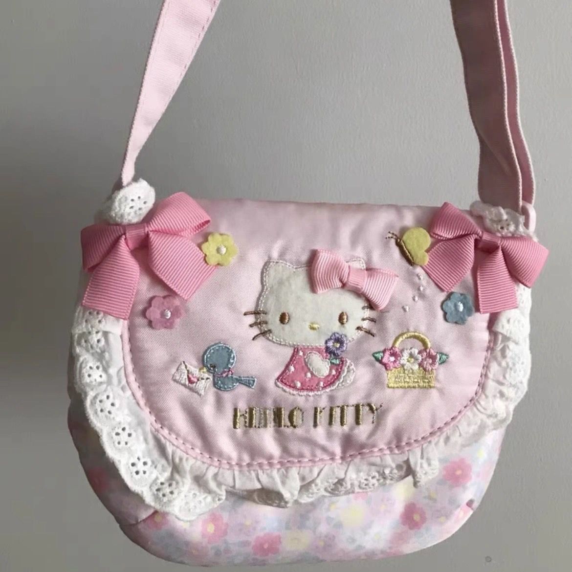 日本hello kitty三麗鷗甜美可愛少女心ins風簡約日系單肩斜挎包