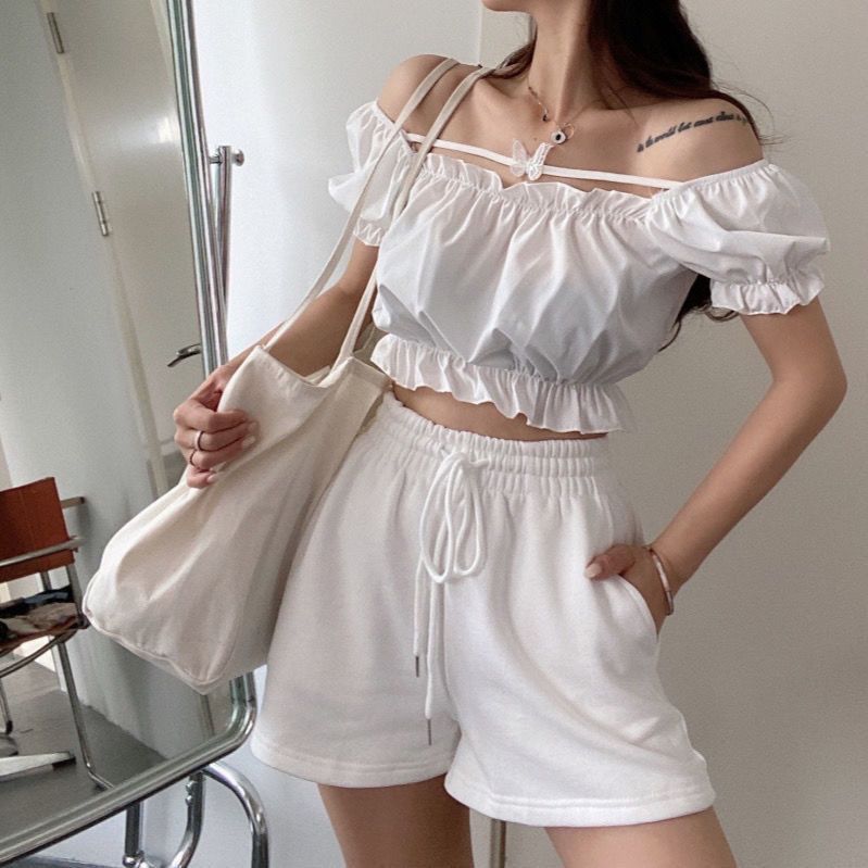  spring new casual crochet hollow shirt design niche women's slim white shirt top