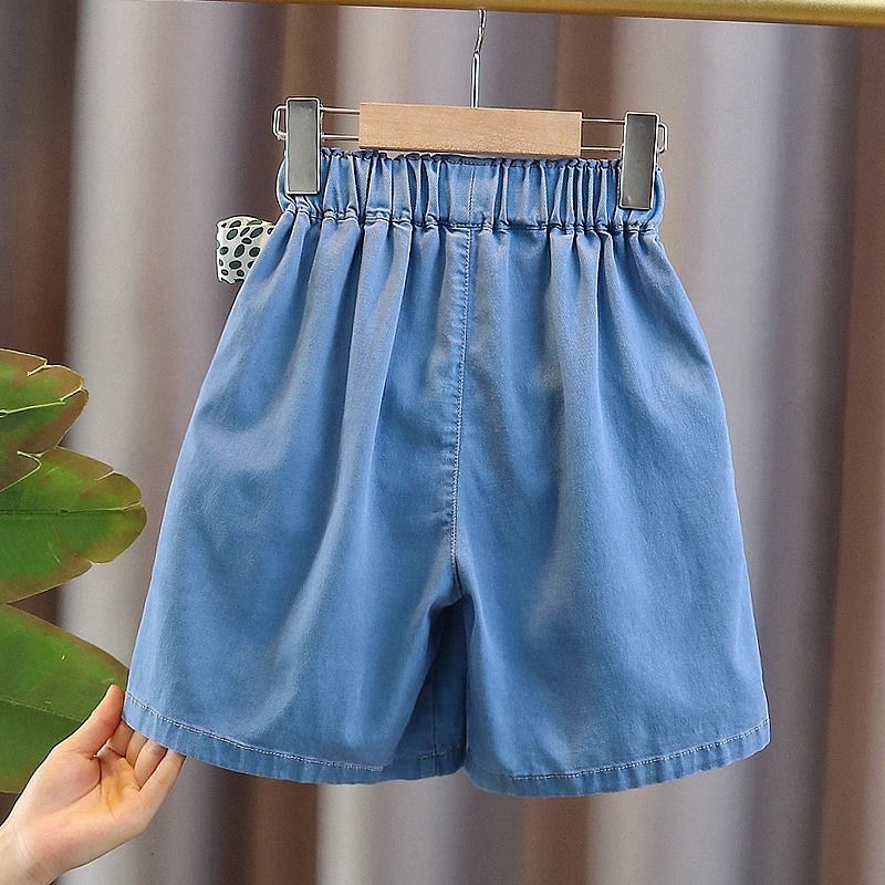 女童短裤夏季外穿2023新款中大童时髦洋气薄牛仔五分儿童天丝裙裤