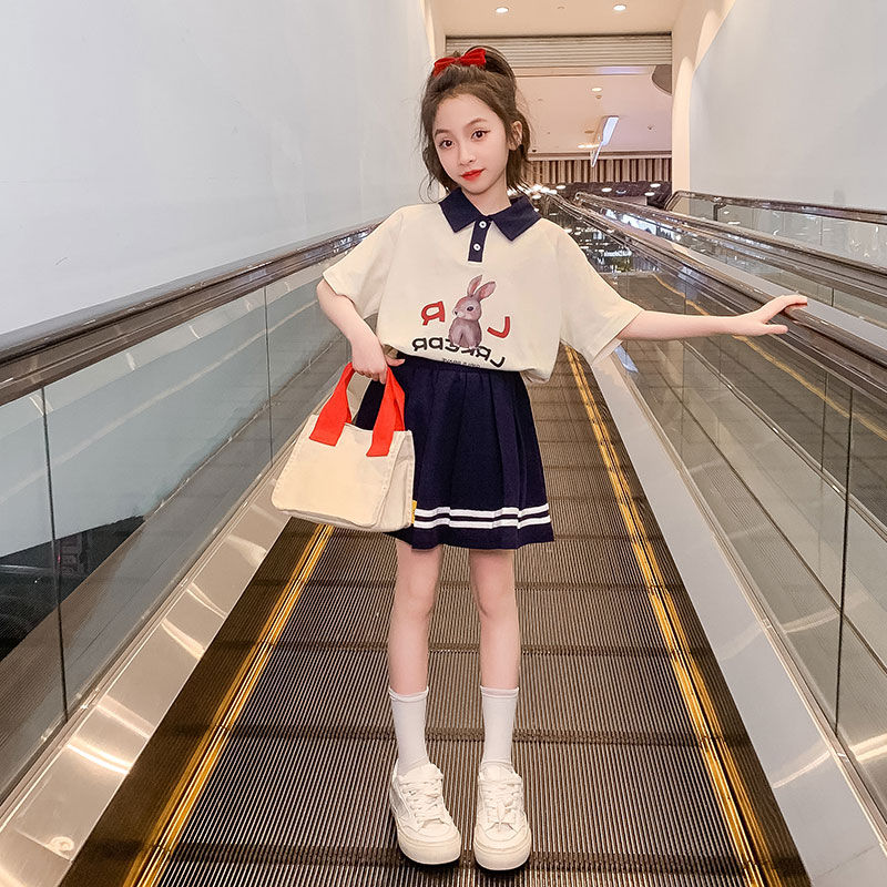 女童夏装连衣裙新款儿童洋气韩版学院风夏季中大童两件套裙子