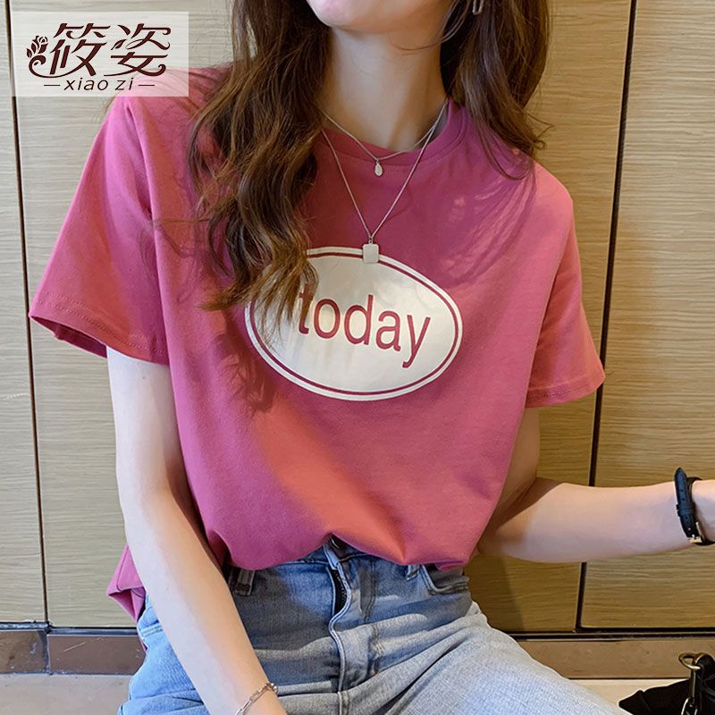 筱姿2023夏季純棉短袖t恤女設計小眾寬鬆甜辣上衣ins新款時尚顯瘦