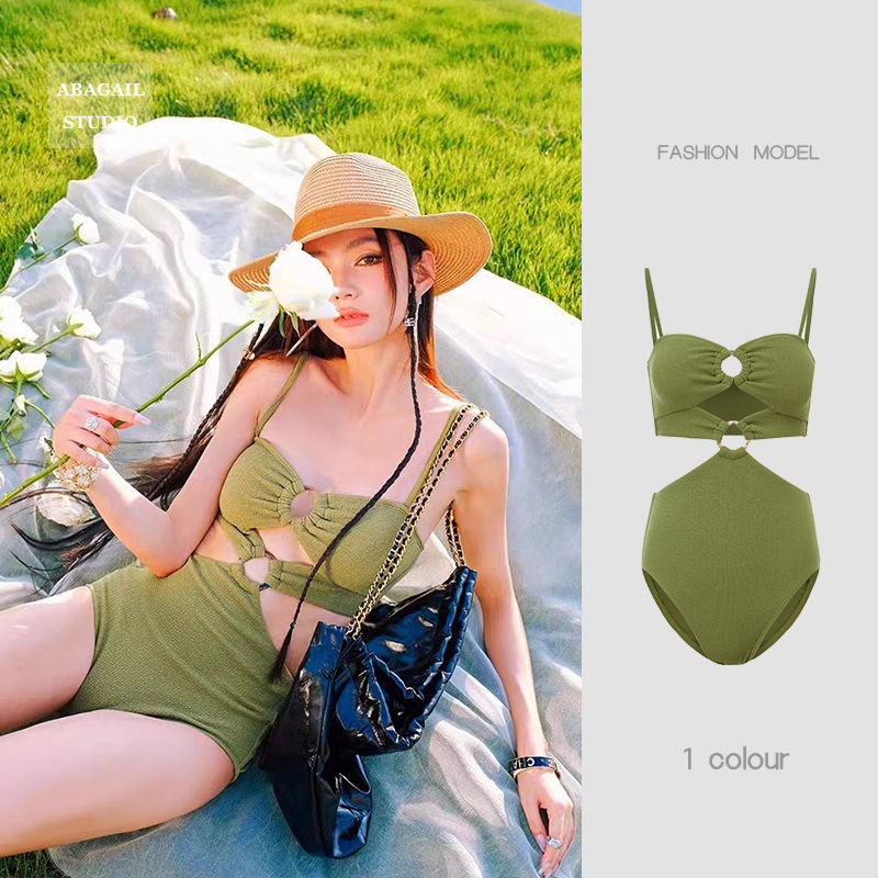 Swimsuit female ins sexy hot girl super fairy 2023 new bikini whitening one-piece small breasts push-up hot spring swimsuit